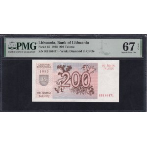 Lithuania, 200 Talonu, 1993, Superb Gem UNC 67 EPQ