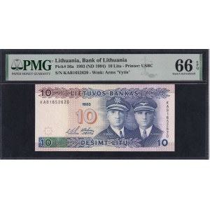 Litva, 10 Litu, 1993 (1994), Gem UNC 66 EPQ