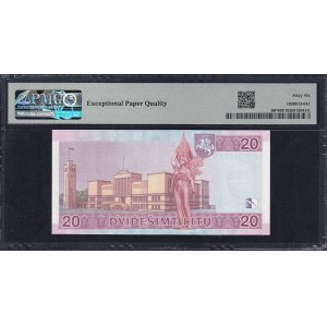 Litva, 20 Litu, 2001, Gem UNC 66 EPQ, ''Náhrada''