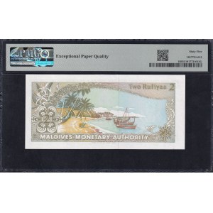 Maldives, 2 Rufiyaa, 1990, Gem UNC 65 EPQ
