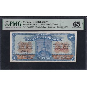 Mexico, 1 Peso, 1915, Gem UNC 65 EPQ