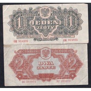 Poland, Set of 2 Banknotes, 1944, VF