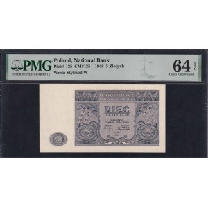 Poland, 5 Zlotych, 1946, Choice UNC 64 EPQ