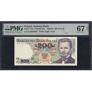 Poland, 200 Zlotych, 1986-88, Superb Gem UNC 67 EPQ