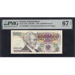 Poland, 2.000.000 Zlotych, 1992, Superb Gem UNC 67 EPQ
