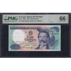 Portugal, 100 Escudos, 1965, Gem UNC 66 EPQ