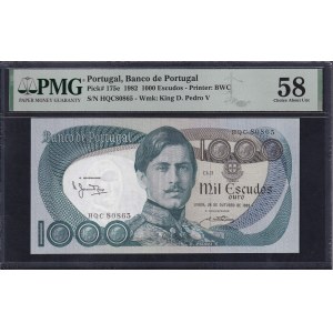 Portugal, 1000 Escudos, 1982, Choice About UNC 58
