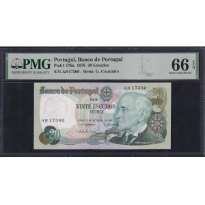 Portugal, 20 Escudos, 1978, Gem UNC 66 EPQ