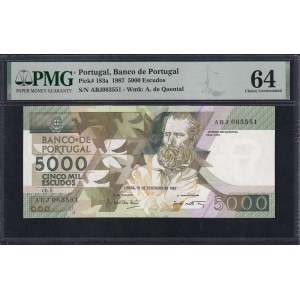 Portugal, 5000 Escudos, 1987, Choice UNC 64