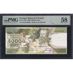 Portugal, 5000 Escudos, 1993, Choice About UNC 58