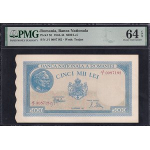 Romania, 5000 Lei, 1943-44, Choice UNC 64 EPQ