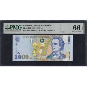 Romania, 1000 Lei, 1998, Gem UNC 66 EPQ