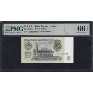 U.S.S.R., 3 Rubles, 1961, Gem UNC 66 EPQ