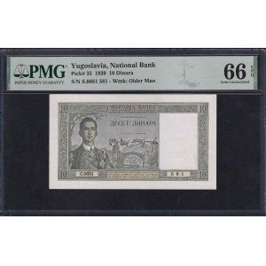 Yugoslavia, 10 Dinara, 1939, Gem UNC 66 EPQ