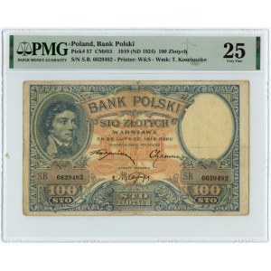 100 zloty 1919 - S.B. series. - PMG 25