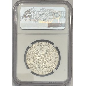II RP, 10 zl 1933, Romuald Traugutt, NGC AU55