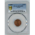 II RP, 2 pennies 1938 - PCGS MS 64 RD