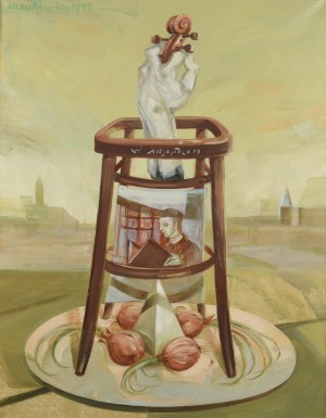 Allan RZEPKA (1940-2022), Trofea na koniec wieku [Piramidalna martwa natura], 1999