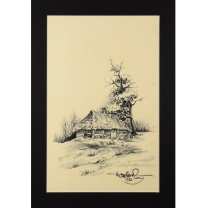 Wiktor ZIN (1925-2007), Pejzaż z chatą, 1992
