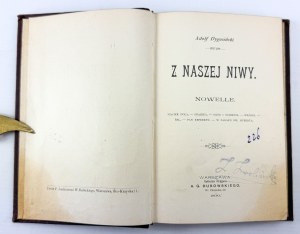DYGASIŃSKI Adolf - Z naszej niwy. Nowele - Warszawa 1900