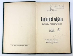 WOLSKI Roman - Pamiętniki więźnia - Warszawa 1912