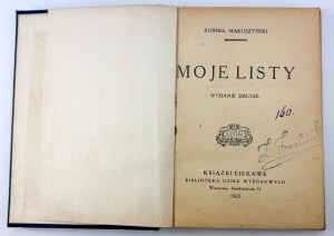 MAKUSZYŃSKI Kornel - My letters - Warsaw 1923