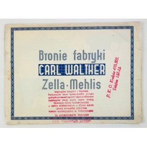 Brochure publicitaire - Armes de l'usine Carl Walther - Zella - Mehlis - ca. 1935