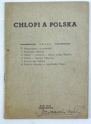 JARACZ Stefan - Chłopi a Polska - 1944