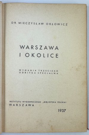 ORŁOWICZ Mieczysław - Warsaw and its surroundings - Warsaw 1937