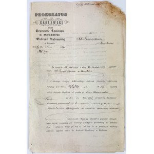 Gouvernorat de Radom - Avis du procureur royal à Radom 1853