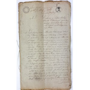 ZBIÓR pięciu dokumentów związanych z Olkuszem, Strzeniawą i Województwem Kaliskim - 1824 [pieczęcie Królestwa Polskiego]