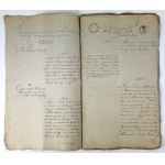 ZBIÓR pięciu dokumentów związanych z Olkuszem, Strzeniawą i Województwem Kaliskim - 1824 [pieczęcie Królestwa Polskiego]