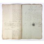 ZBIÓR pięciu dokumentów związanych z Olkuszem, Strzeniawą i Województwem Kaliskim - 1824 [pieczęcie Królestwa Polskiego]