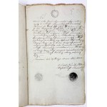 ZBIÓR pięciu dokumentów związanych z Olkuszem, Strzeniawą i Województwem Kaliskim - 1824 [pieczęcie Królestwa Polskiego]