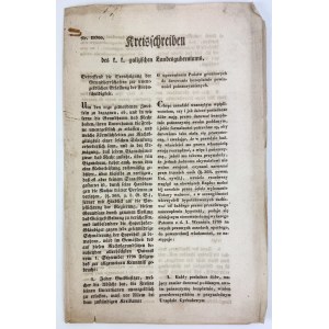 Circulaire - Gouvernorat de Galicie - [Sur le droit de la noblesse terrienne aux droits de donation] - Lviv 1848