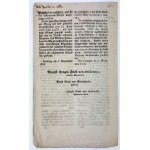 Okólnik - Gubernia Galicji - [Zwolnienie z myta drogowego urzędników i woyskowych] - Lwów 1828