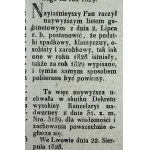 Circular - Galicia Governorate - [Inheritance, classical and income tax] - Lviv 1828