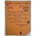 LEGITYMACJA tramwajowa - Miejska Kolej Elektryczna - Kraków 1949