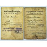 ZESTAW dwóch legitymacji szkolnych - Lubieszów i Jasło - 1939 [kresy]