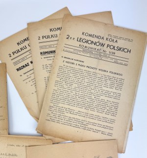 A COLLECTION OF DOCUMENTS RELATED TO THE POLISH LEGIONISTS' ASSOCIATION, 2nd Regiment of Lancers Leg. Pół. in Kraków - Oleandry - Kraków 1938-1939