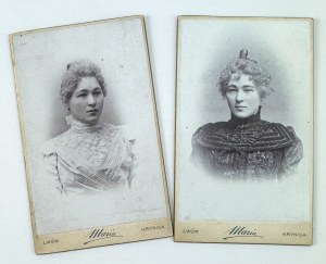 FOTOGRAFIA kartonikowa CDV - Zestaw dwóch fotografii - Atelie Maria Lwów