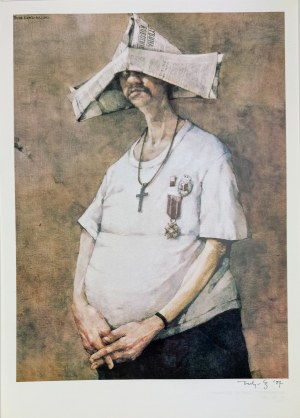 DUDA-GRACZ Jerzy (1941 - 2004) - Autoportret - 1987 [reprodukcja, autograf]