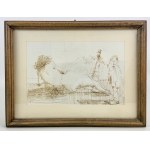 DUDA-GRACZ Jerzy - Sketch of the painting "Dream of a boy" [pen].