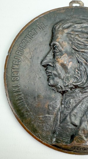 Patriotic PLASTER - Commemoration of the 100th birthday family of Adam Mickiewicz - 1898