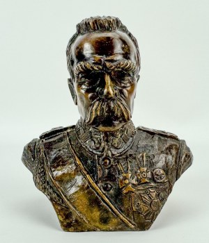 PATRIOTIČTÍ POPIŘI - Józef Piłsudski (1867-1935) [bronz, před rokem 1939].
