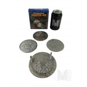 Reader's Digest Silver Plated Glass Coasters