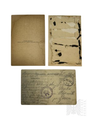 1st Half of the 20th Century. - Three Postcards: New Church Krynica (Zdrój), School in Mancieulles, German New Year Postcard.