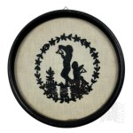 Two Pictures with Embroidery in Sentimental Style; Binding (?) Glazier Reinhard Petrahn