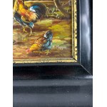 Based on H. Hoppe (20th century) - Painting Chicken Field, Oil on Board