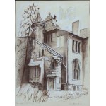 Milena Romanowska (XXI w.) - Obraz Willa przy Wólczańskiej 31/33 (Łódź); Tusz, Pastel (?) na Papierze*